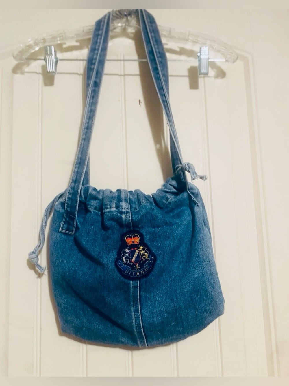 Vintage Gitano Denim Drawstring Shoulder Bag